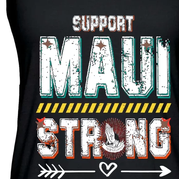 Pray For Maui Hawaii Strong Ladies Essential Flowy Tank