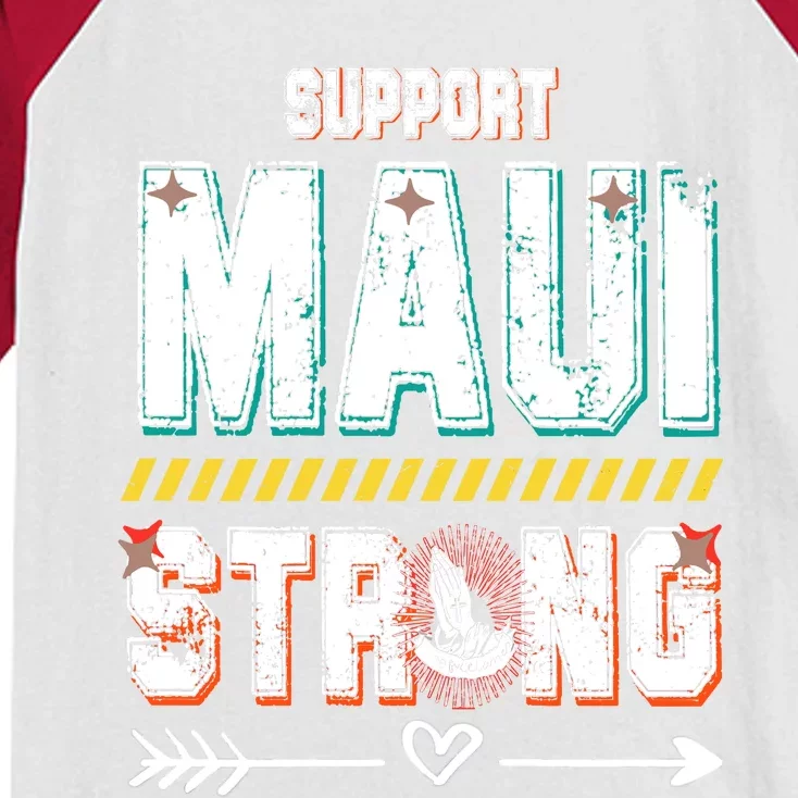 Pray For Maui Hawaii Strong Kids Colorblock Raglan Jersey