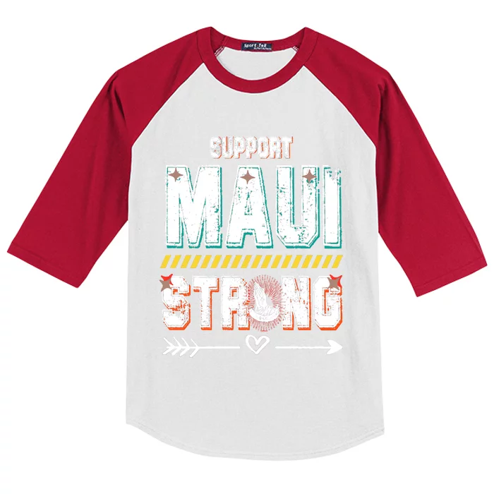 Pray For Maui Hawaii Strong Kids Colorblock Raglan Jersey