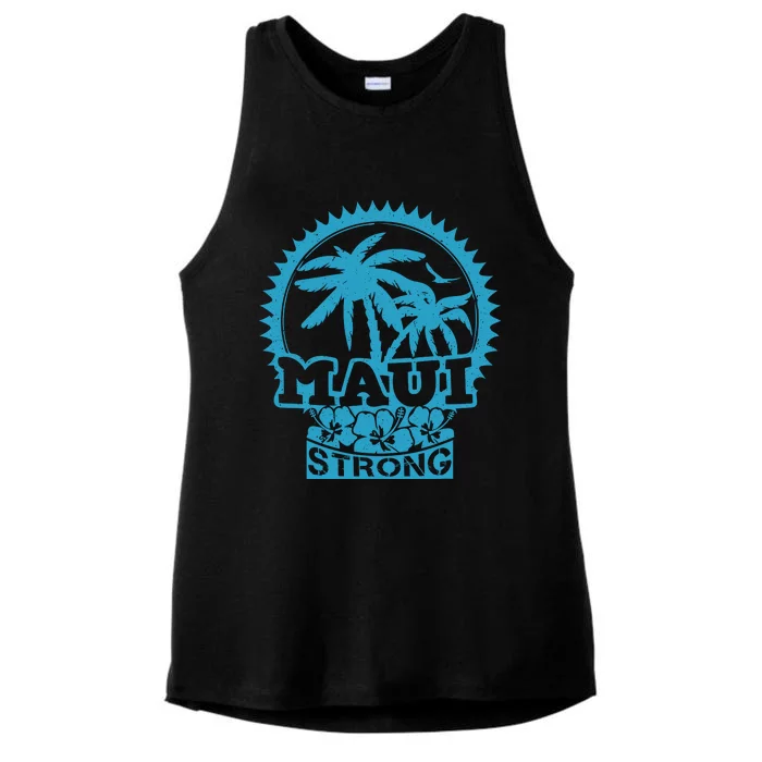 Pray For Maui Hawaii Strong Maui Ladies Tri-Blend Wicking Tank