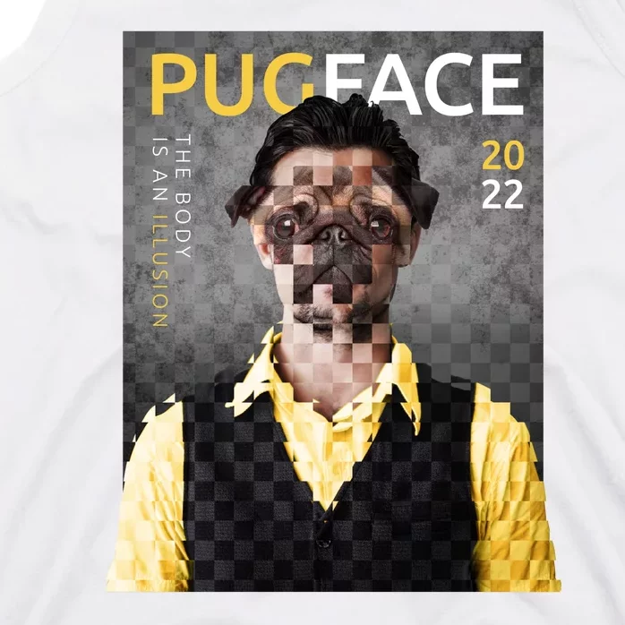 Pug Face Man Magazine Pixelated Tank Top