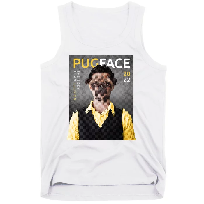 Pug Face Man Magazine Pixelated Tank Top