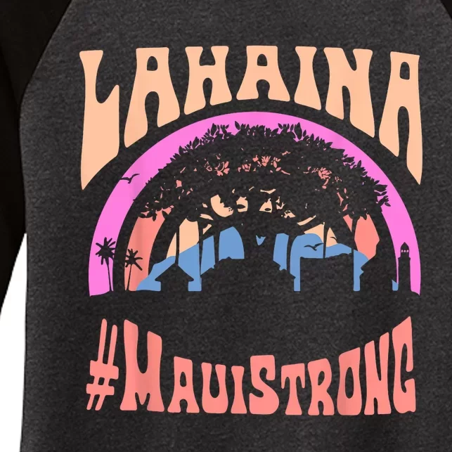 Pray For Maui Hawaii Strong Tee Apparel Matching Family Women's Tri-Blend 3/4-Sleeve Raglan Shirt