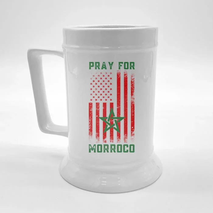 Pray For Morroco Front & Back Beer Stein