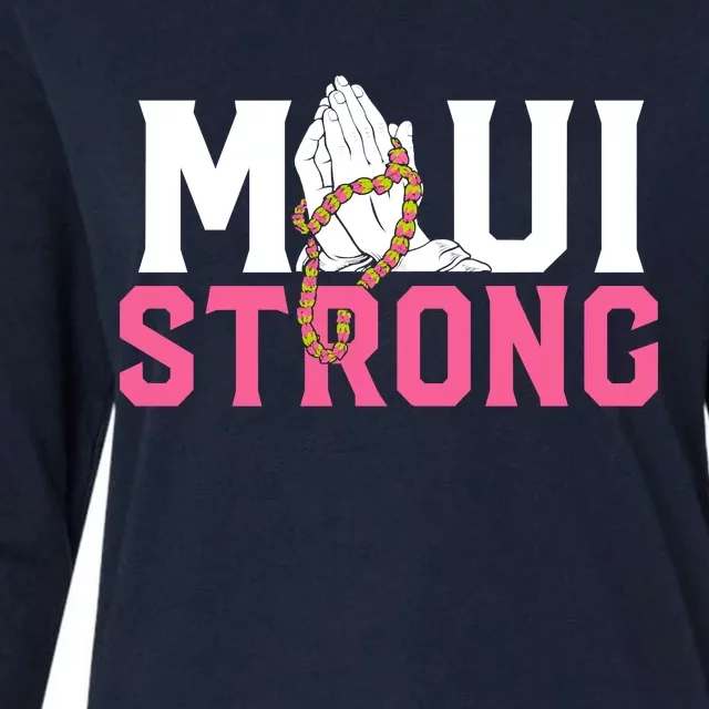 Pray For Maui Hawaii Strong Womens Cotton Relaxed Long Sleeve T-Shirt