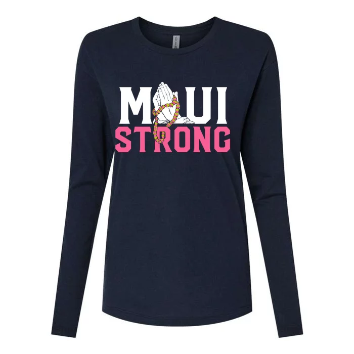 Pray For Maui Hawaii Strong Womens Cotton Relaxed Long Sleeve T-Shirt