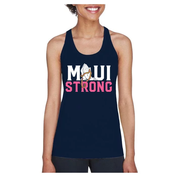 Pray For Maui Hawaii Strong Women's Racerback Tank