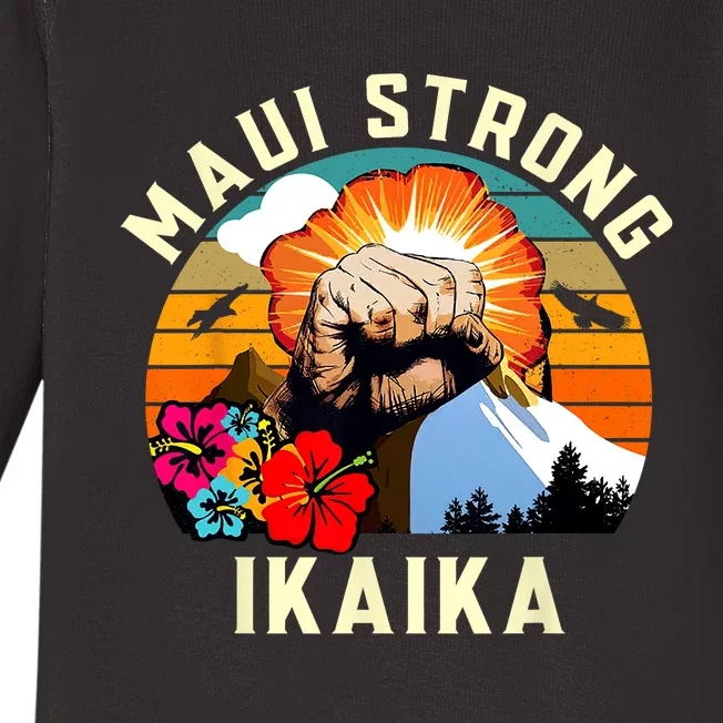 Pray For Maui Hawaii Strong Tee Apparel Matching Family Baby Long Sleeve Bodysuit