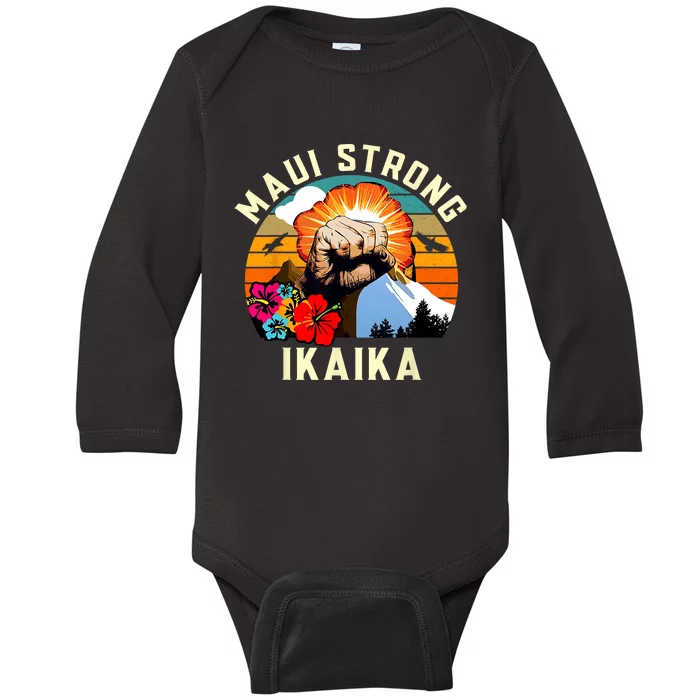 Pray For Maui Hawaii Strong Tee Apparel Matching Family Baby Long Sleeve Bodysuit