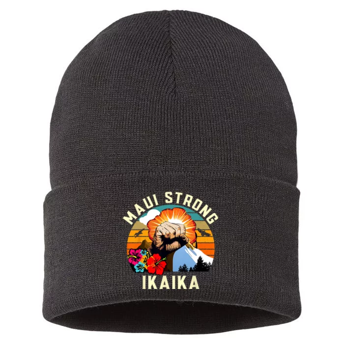 Pray For Maui Hawaii Strong Tee Apparel Matching Family Sustainable Knit Beanie