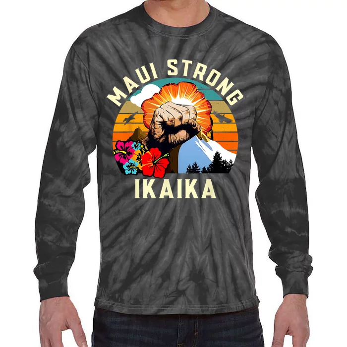 Pray For Maui Hawaii Strong Tee Apparel Matching Family Tie-Dye Long Sleeve Shirt