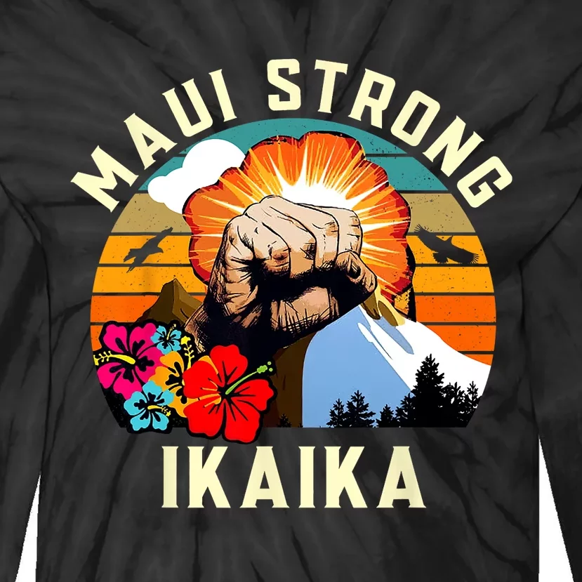 Pray For Maui Hawaii Strong Tee Apparel Matching Family Tie-Dye Long Sleeve Shirt