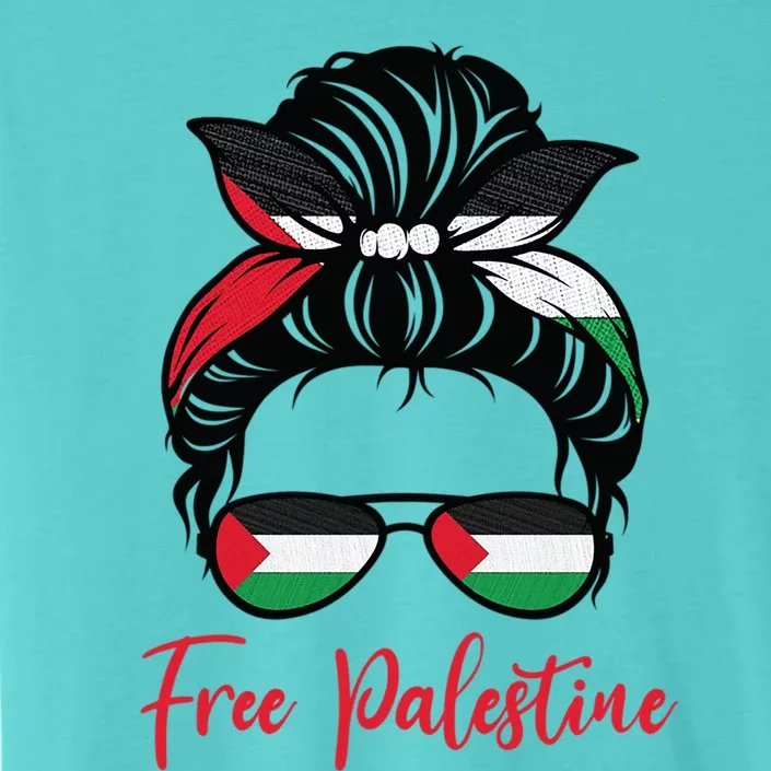 Palestine Flag Messy Bun Gift Free Palestine Cute Gift ChromaSoft Performance T-Shirt