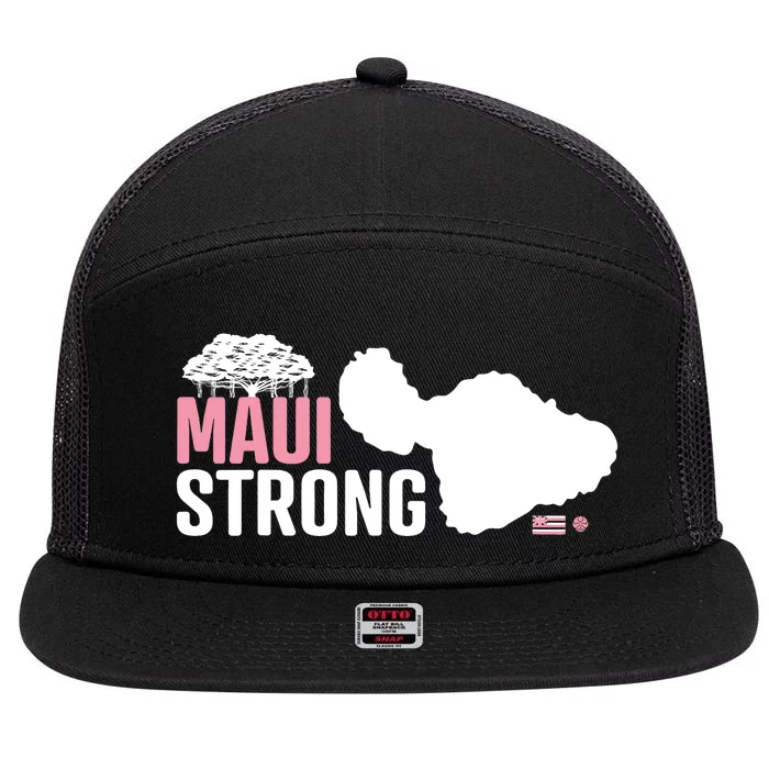 Pray For Maui Hawaii Strong Lahaina Strong 7 Panel Mesh Trucker Snapback Hat