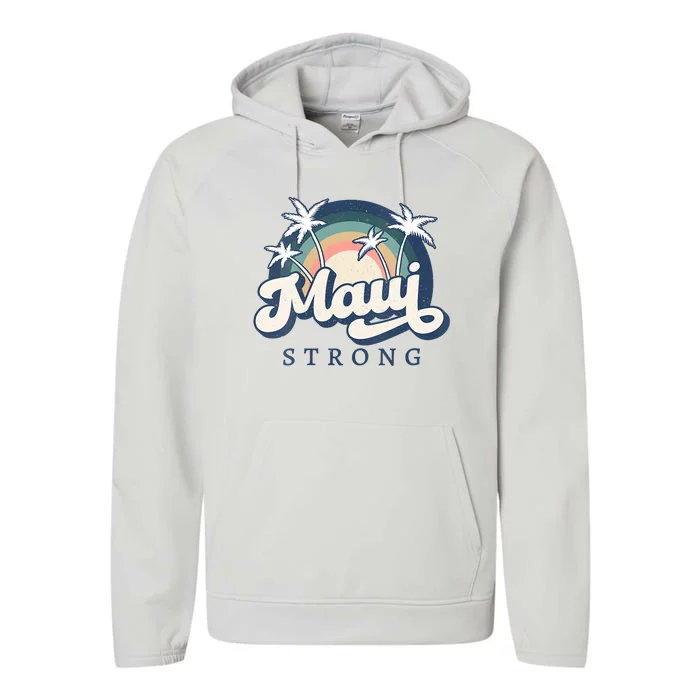 Pray For Maui Hawaii Strong Support Hawaii Performance Fleece Hoodie