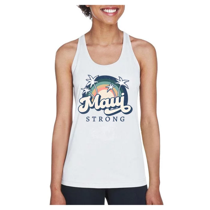 Pray For Maui Hawaii Strong Support Hawaii Women's Racerback Tank