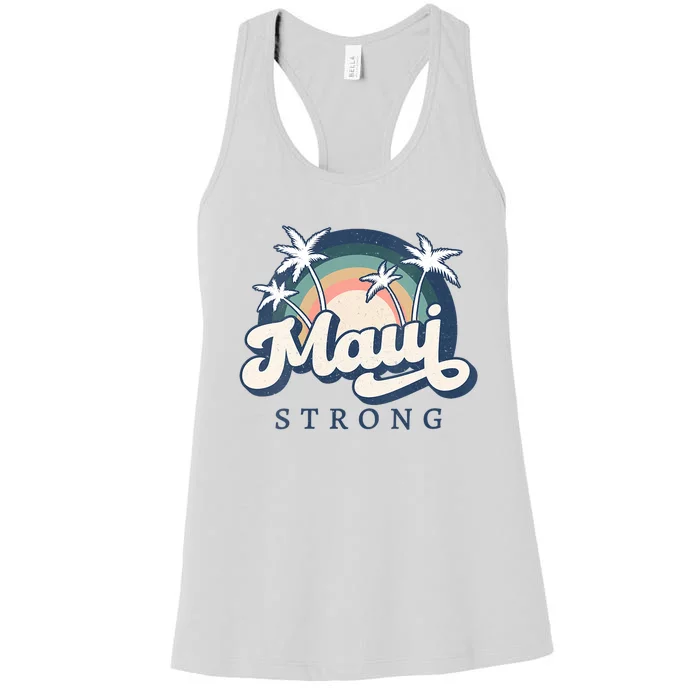 Pray For Maui Hawaii Strong Support Hawaii Women's Racerback Tank