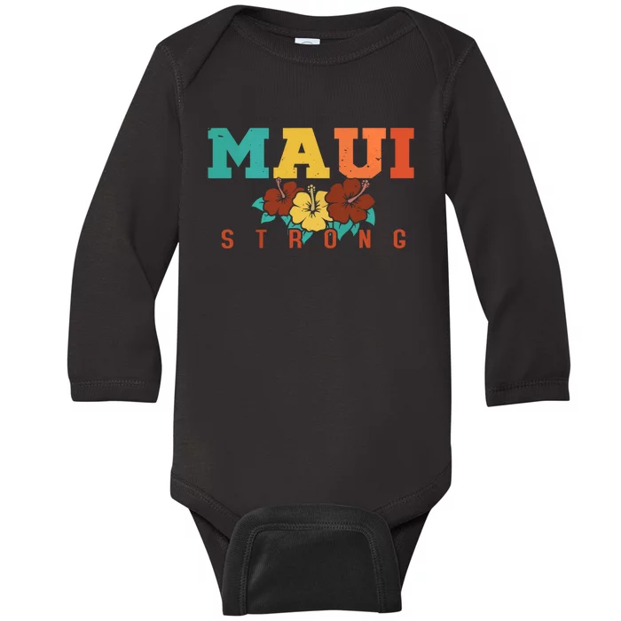 Pray For Maui Hawaii Maui Strong Baby Long Sleeve Bodysuit