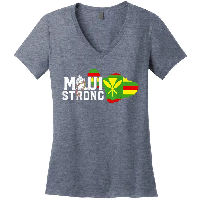 Pray for Maui Hawaii Strong Women's V-Neck T-Shirt