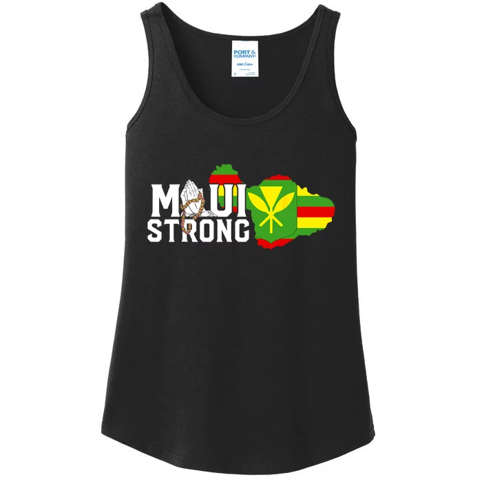 Pray For Maui Hawaii Strong Maui Wildfire Relief Ladies Essential Tank