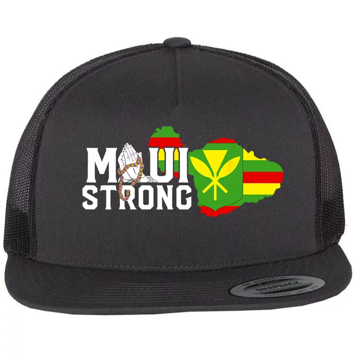 Pray For Maui Hawaii Strong Maui Wildfire Relief Flat Bill Trucker Hat