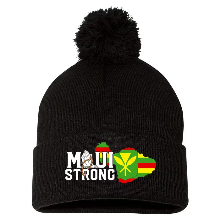 Pray For Maui Hawaii Strong Maui Wildfire Relief Pom Pom 12in Knit Beanie