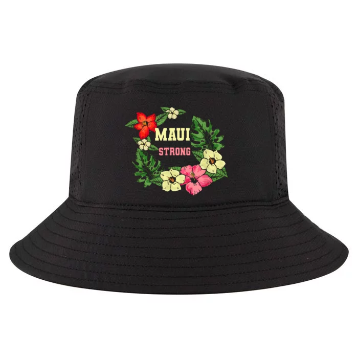 Pray For Maui Hawaii Strong Hawaiian Floral Cool Comfort Performance Bucket Hat