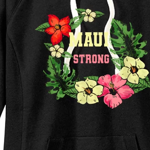 Pray For Maui Hawaii Strong Hawaiian Floral Women's Fleece Hoodie