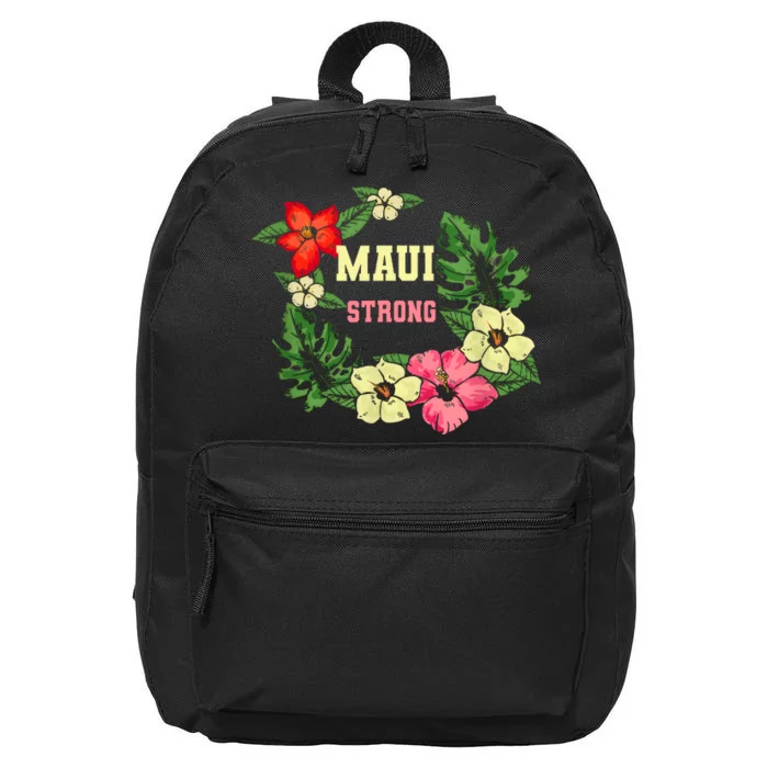 Pray For Maui Hawaii Strong Hawaiian Floral 16 in Basic Backpack