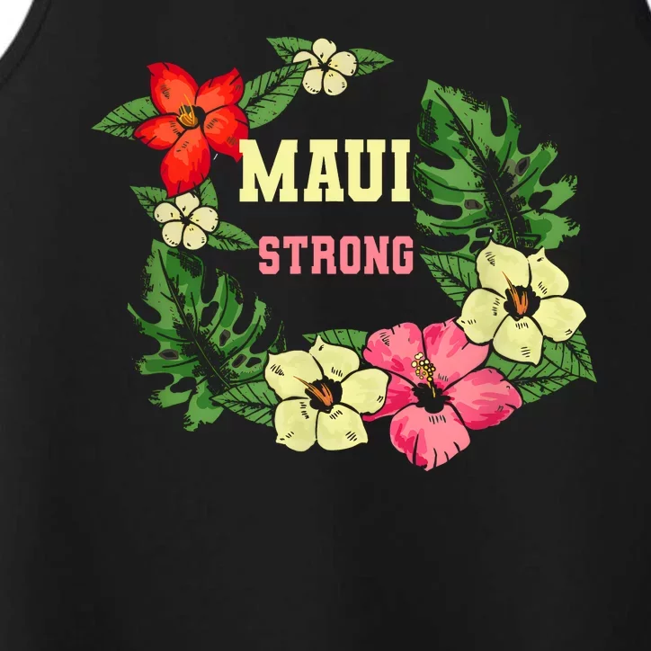 Pray For Maui Hawaii Strong Hawaiian Floral Performance Tank