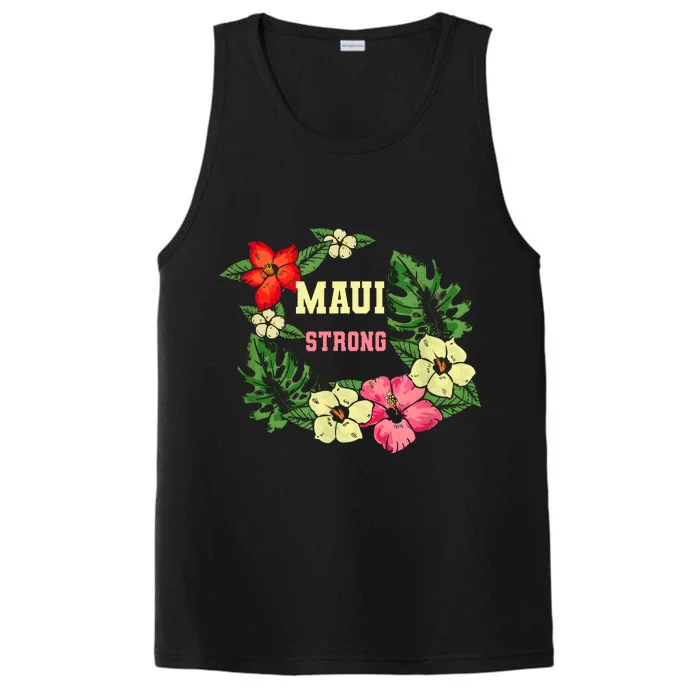 Pray For Maui Hawaii Strong Hawaiian Floral Performance Tank