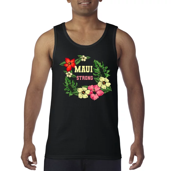 Pray For Maui Hawaii Strong Hawaiian Floral Tank Top