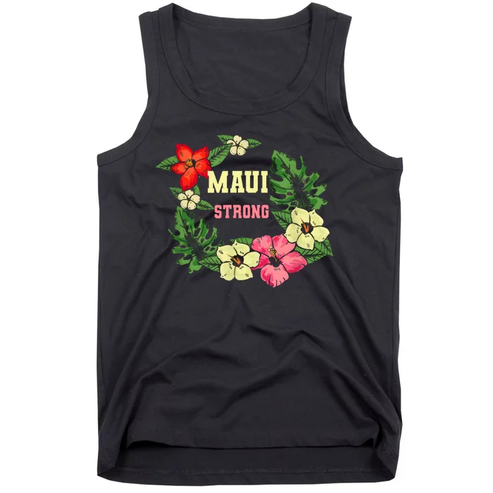 Pray For Maui Hawaii Strong Hawaiian Floral Tank Top