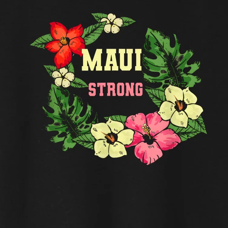 Pray For Maui Hawaii Strong Hawaiian Floral Women's Crop Top Tee