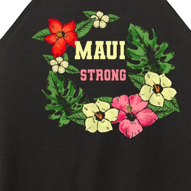 Pray For Maui Hawaii Strong Hawaiian Floral Women’s Perfect Tri Rocker Tank