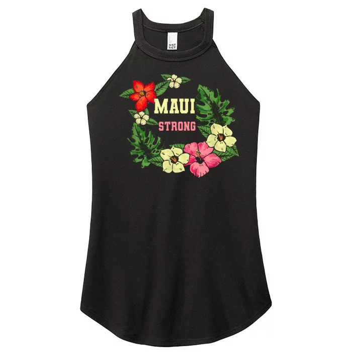 Pray For Maui Hawaii Strong Hawaiian Floral Women’s Perfect Tri Rocker Tank