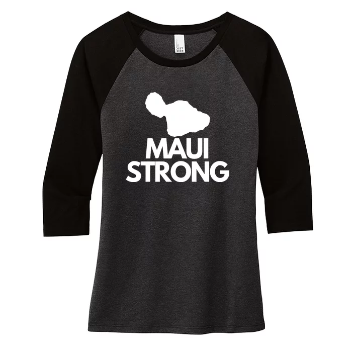 Pray For Maui Hawaii Strong Women's Tri-Blend 3/4-Sleeve Raglan Shirt