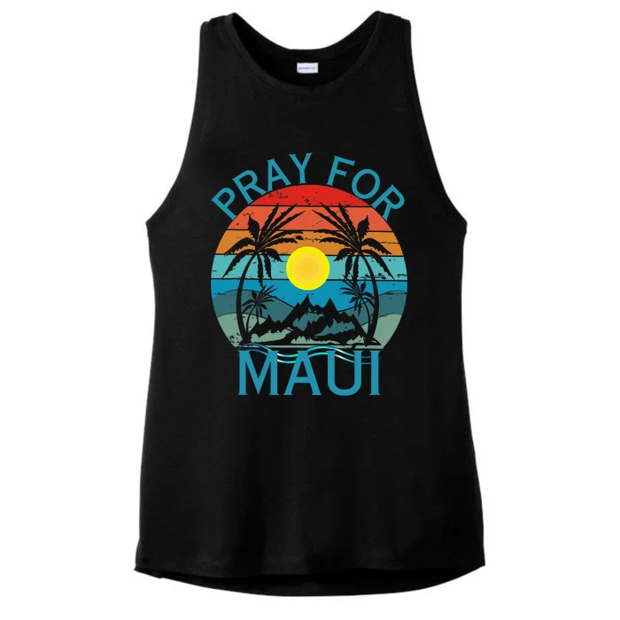 Pray For Maui Hawaii Wildflower Support Men Women Ladies Tri-Blend Wicking Tank