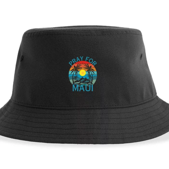 Pray For Maui Hawaii Wildflower Support Men Women Sustainable Bucket Hat