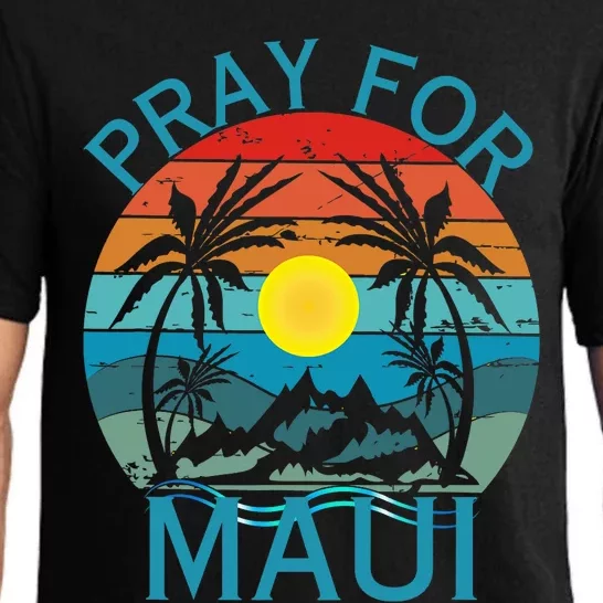 Pray For Maui Hawaii Wildflower Support Men Women Pajama Set