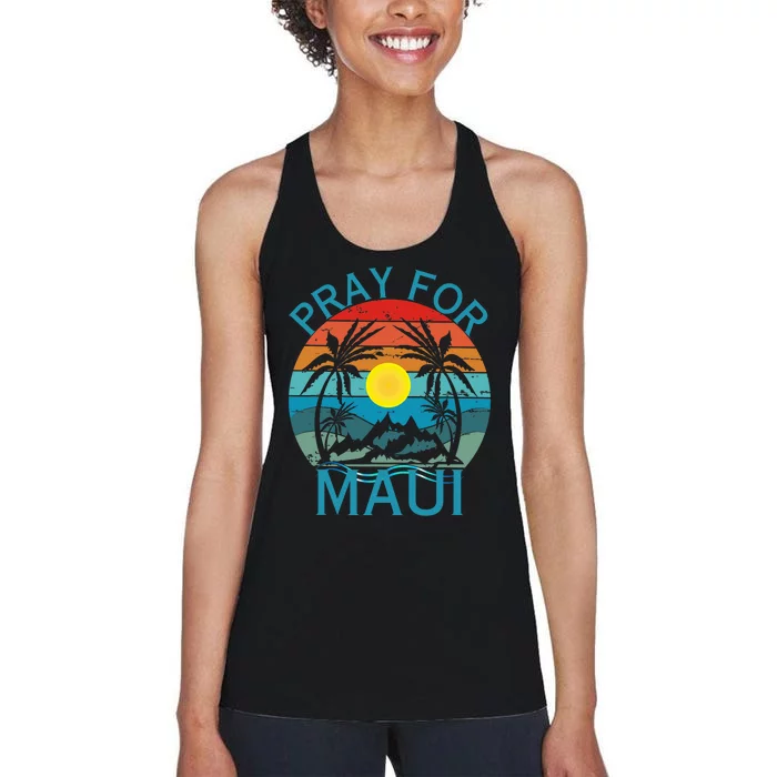 Pray For Maui Hawaii Wildflower Support Men Women Women's Racerback Tank