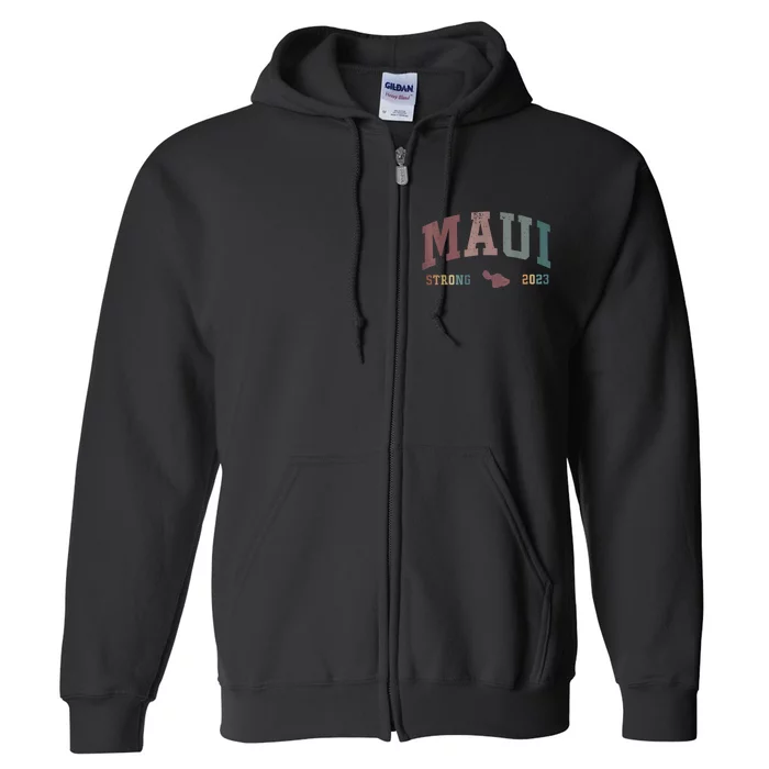 Pray For Maui Hawaii Strong Vintage Design Full Zip Hoodie