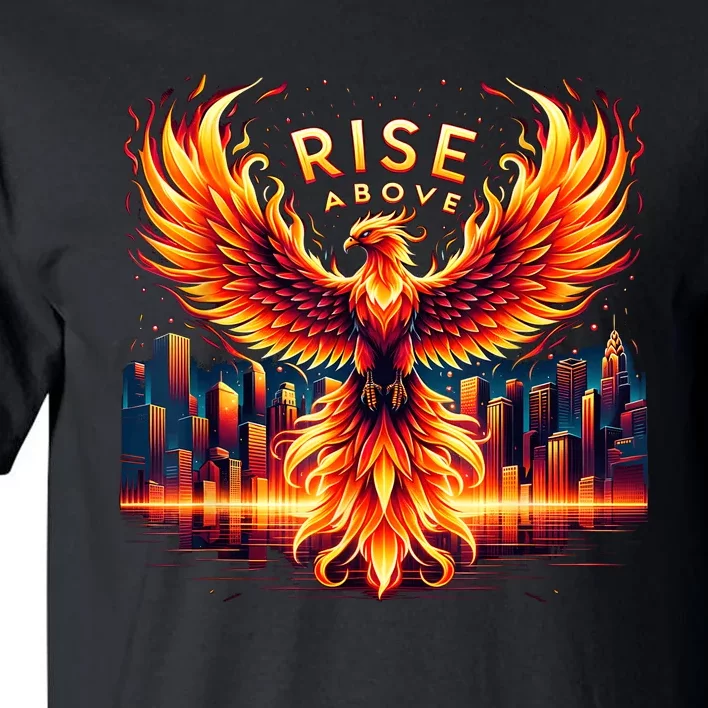 Phoenix Fire Mythical Bird Inspirational Motivational Tall T-Shirt