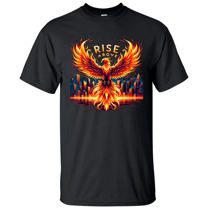 Phoenix Fire Mythical Bird Inspirational Motivational Tall T-Shirt