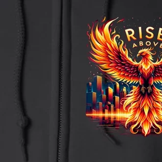 Phoenix Fire Mythical Bird Inspirational Motivational Full Zip Hoodie