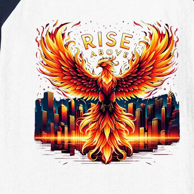 Phoenix Fire Mythical Bird Inspirational Motivational Baseball Sleeve Shirt