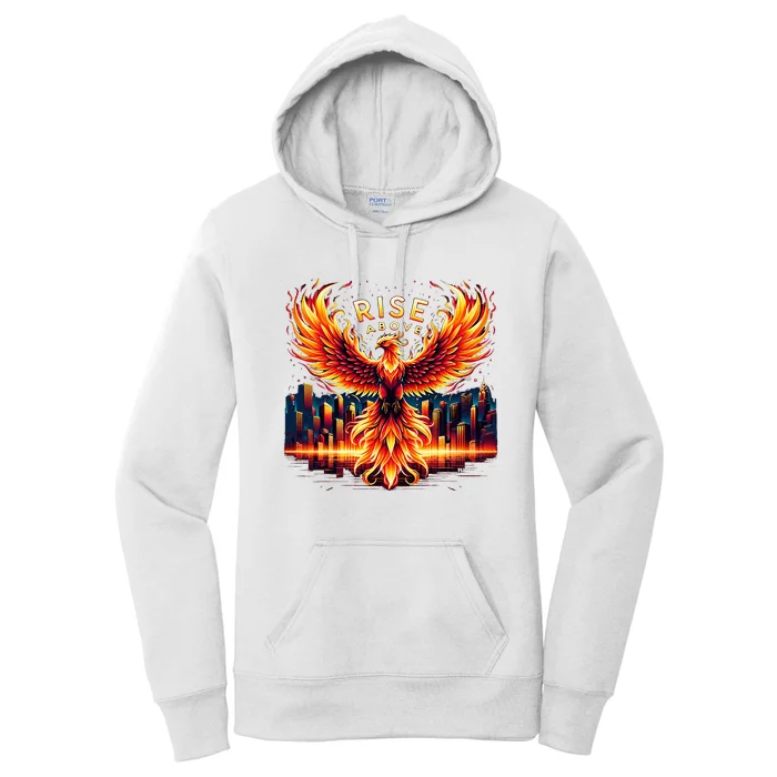 Phoenix Fire Mythical Bird Inspirational Motivational Women's Pullover Hoodie