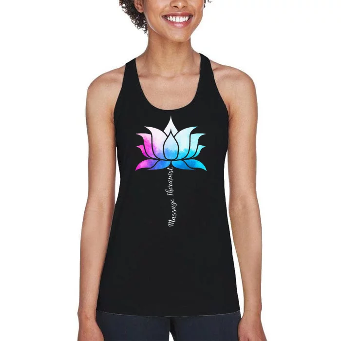 Ph Funny Massage Therapist Costume Color Lotus Therapy Women's Racerback Tank