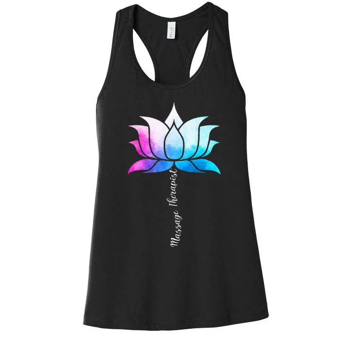 Ph Funny Massage Therapist Costume Color Lotus Therapy Women's Racerback Tank