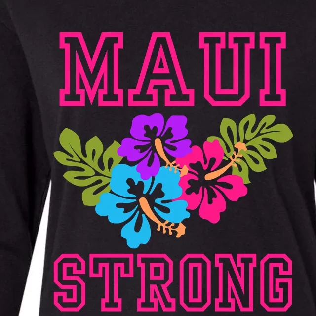 Pray For Maui Hawaii Strong Lahaina Hawaiian Islands Womens Cotton Relaxed Long Sleeve T-Shirt